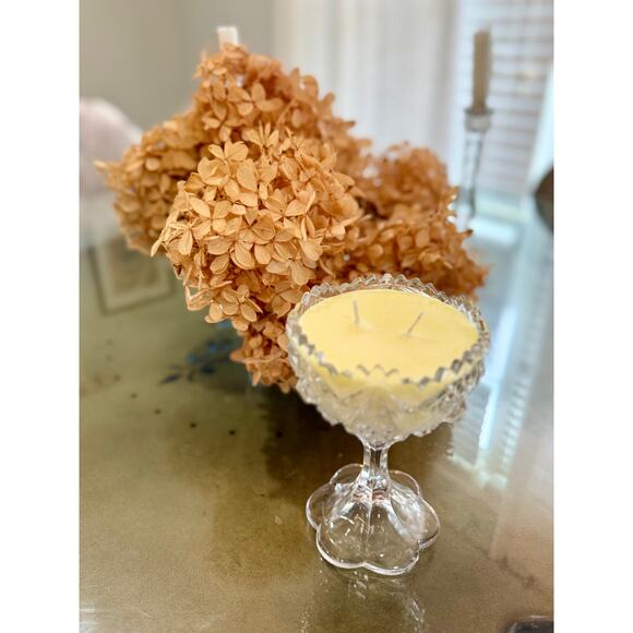 Candle in a Vintage crystal dish,  Vintage Decor - Picture 4 of 6